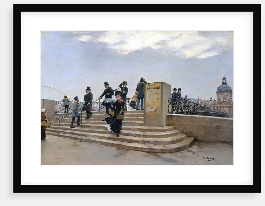 A Windy Day on the Pont des Arts, Paris by Jean Beraud