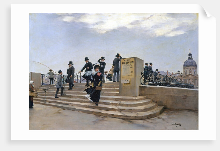 A Windy Day on the Pont des Arts, Paris by Jean Beraud