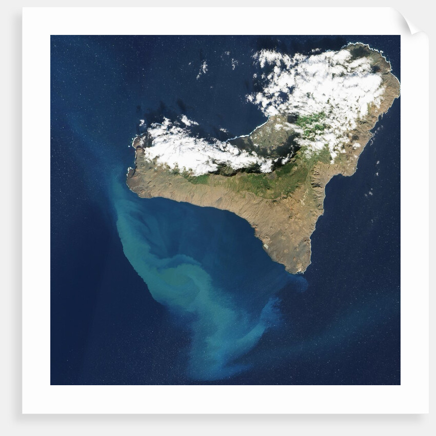 Satellite view of underwater eruption at El Hierro by Anonymous
