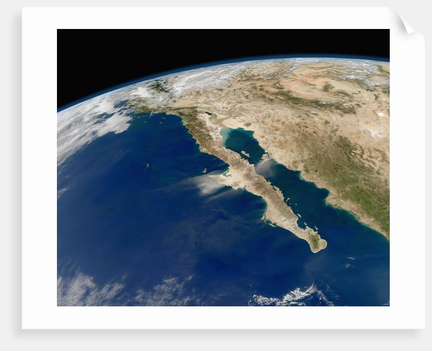 Satellite View of Baja California and the Pacific coast of Mexico by Anonymous