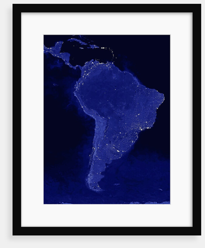 Night time satellite view of South America by Anonymous