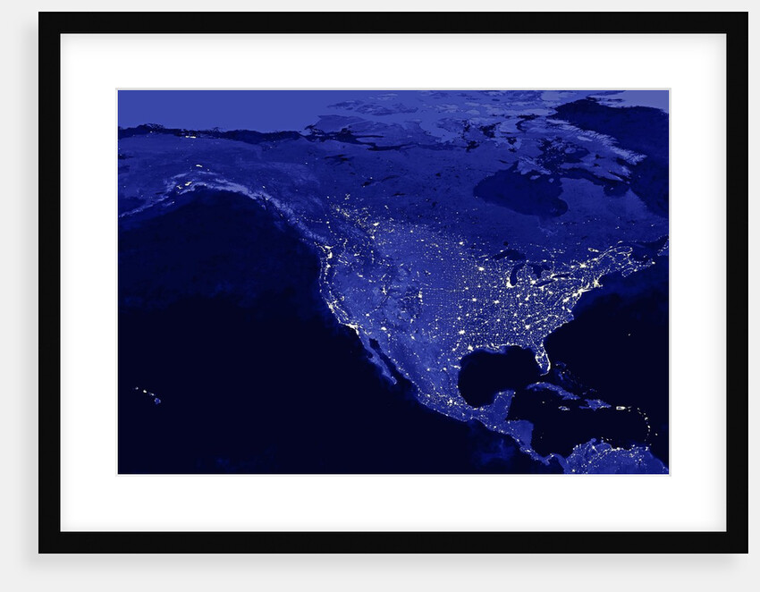 Night time satellite view of the United States and North America by Anonymous
