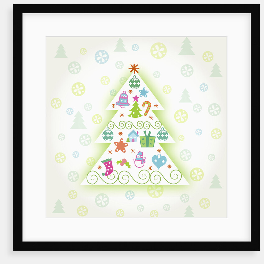 Christmas with tree and decorations by Anonymous