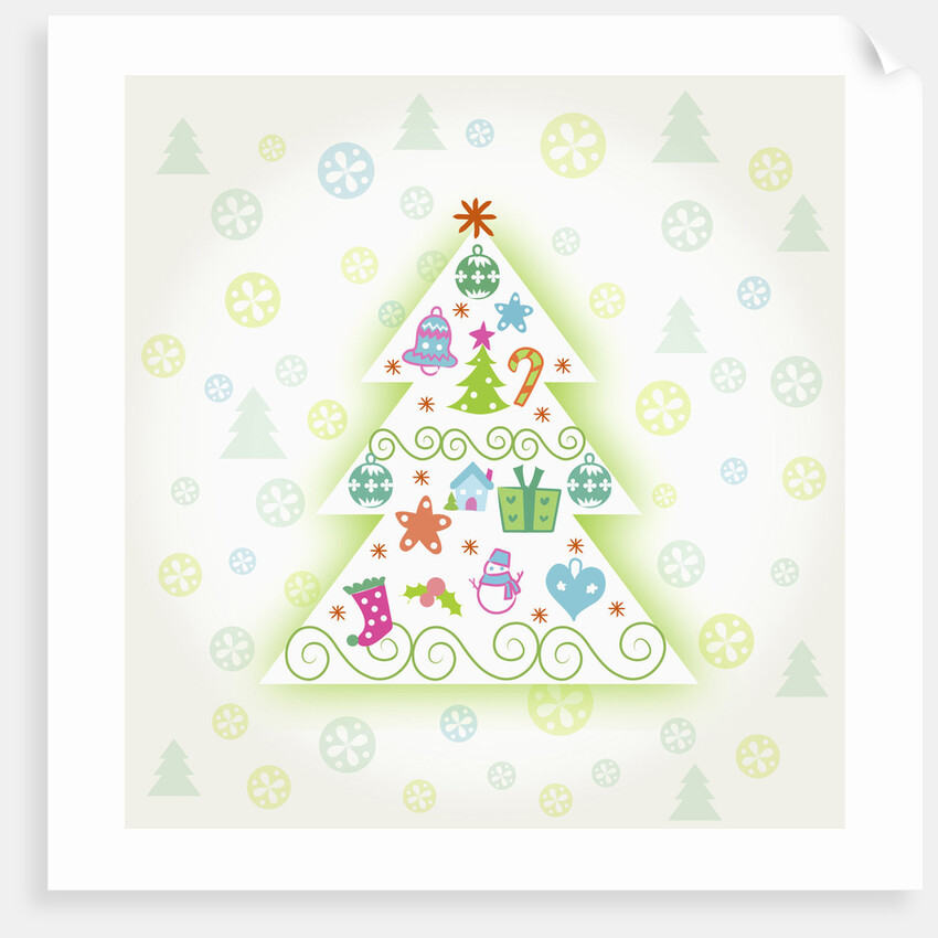 Christmas with tree and decorations by Anonymous