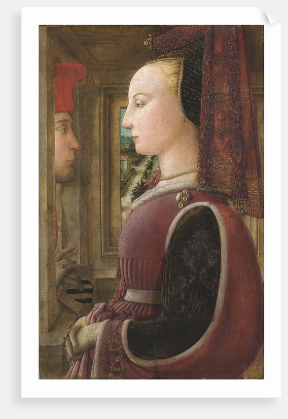 Portrait of a Woman with a Man at a Casement by Fra Filippo Lippi