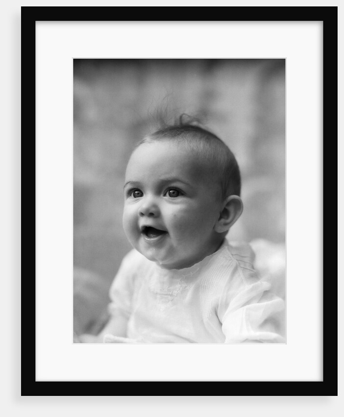 1930s profile portrait five month old happy smiling baby by Anonymous