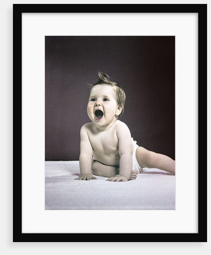 1940s 1950s laughing happy baby by Anonymous