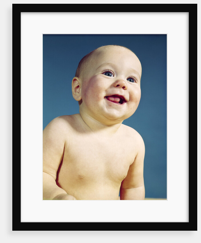 1960s baby bald smiling portrait eager happy facial expression by Anonymous