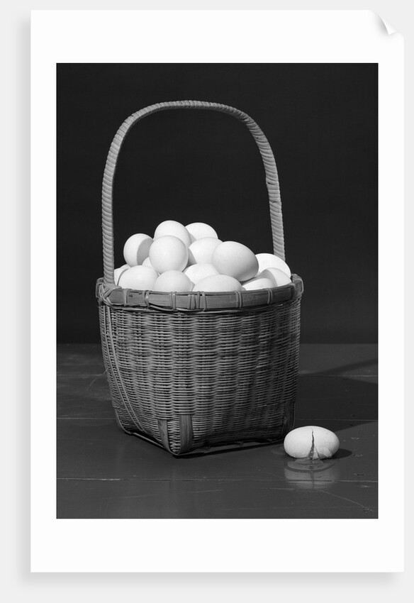 1930s symbolic still life donÃµt put all your eggs in one basket by Anonymous