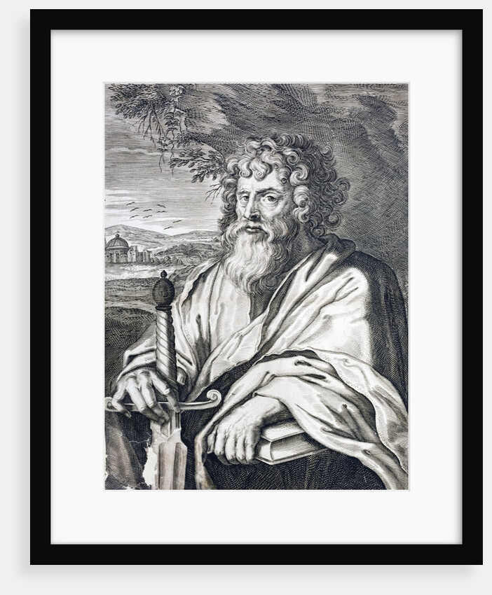 Saint Paul. An engraving by Gaspar Hubern of an original by Peter Paul Rubens