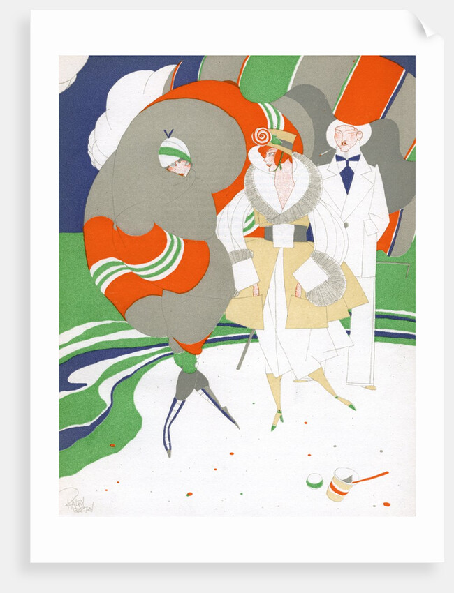 Caricature of flappers wearing furs by Anonymous