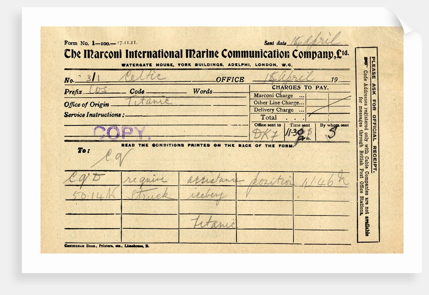 Message from the RMS <Titanic> by Anonymous