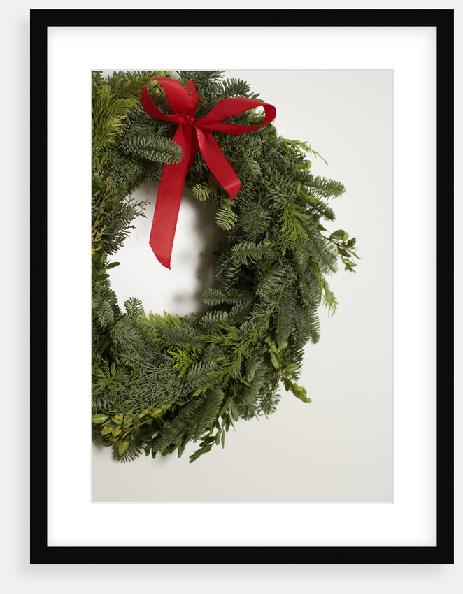 Green door wreath by Anonymous