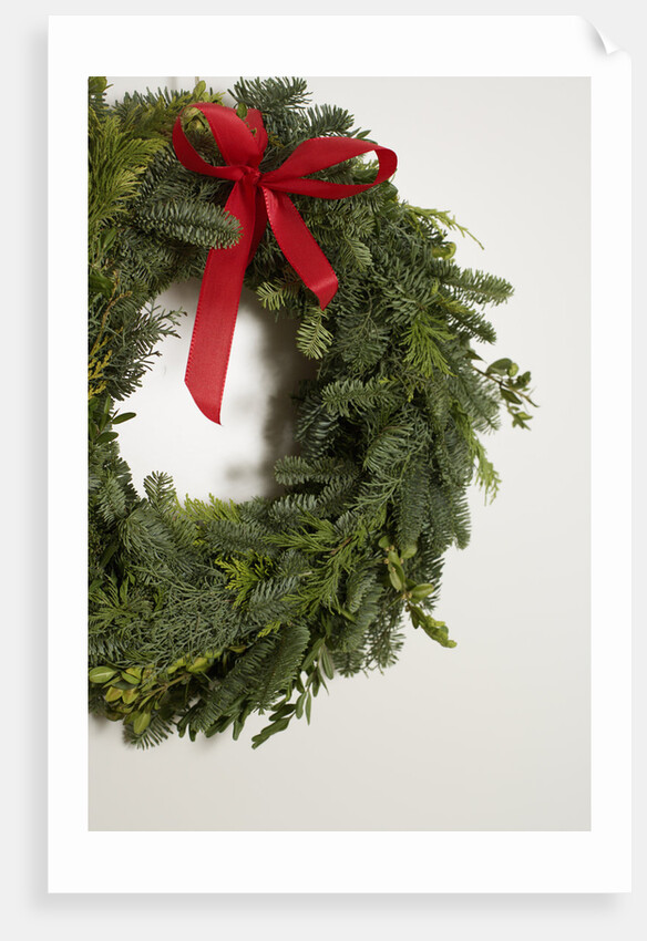 Green door wreath by Anonymous