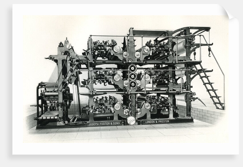 Vintage newspaper printing and folding machine by Anonymous