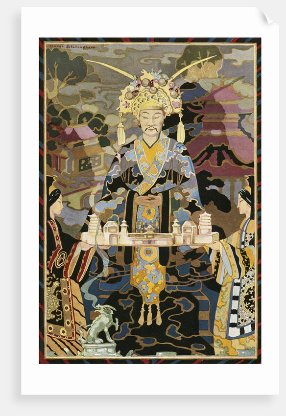 Member of Chinese imperial court being served tea by Anonymous