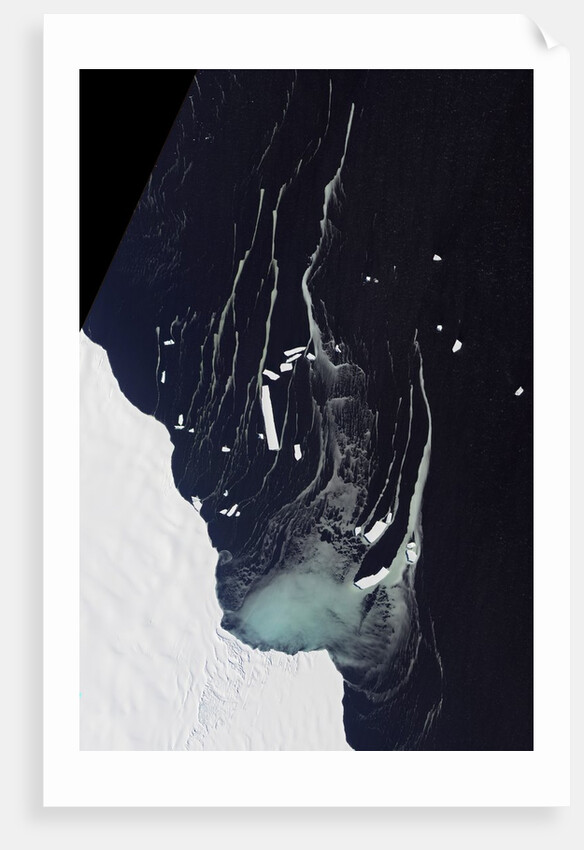 Satellite view of icebergs off the Amery Ice Shelf in Antarctica by Anonymous