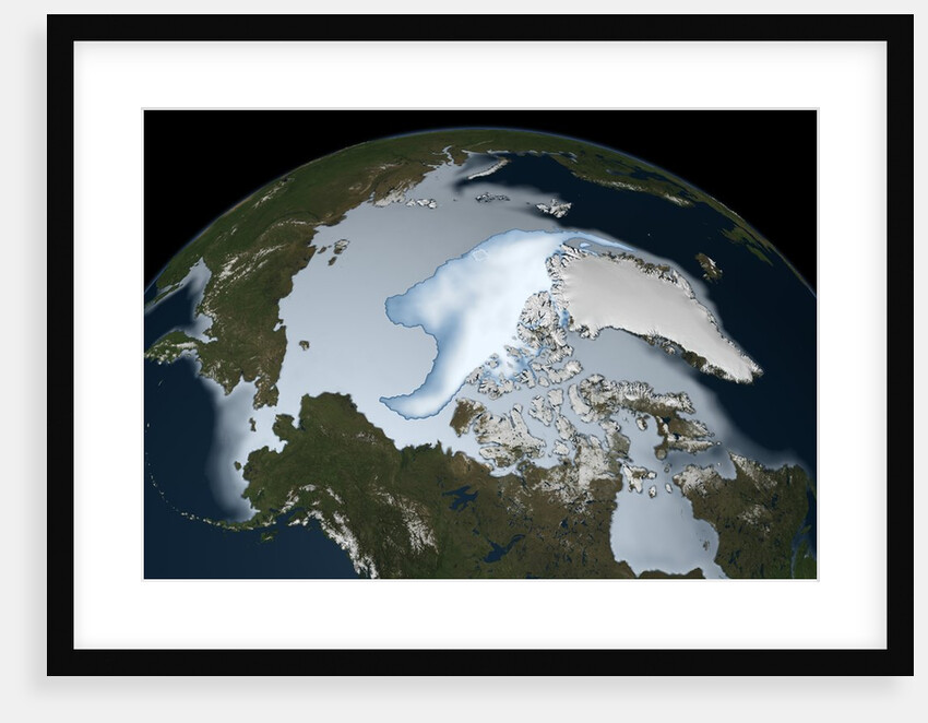 Satellite image showing the loss of multi-year sea ice in the Arctic Ocean in 2012 by Anonymous