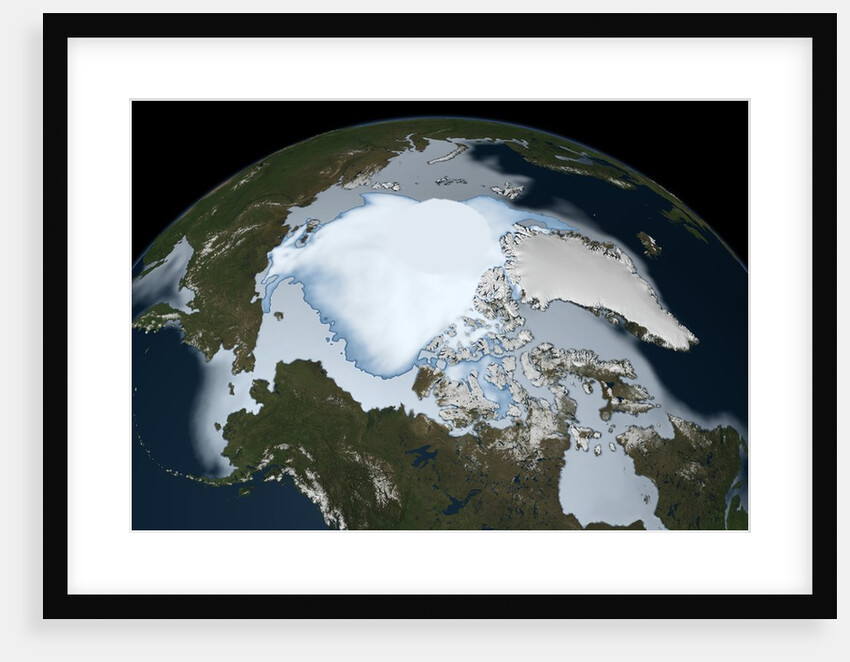 Satellite view of multi-year sea ice in the Arctic Ocean in 1980 by Anonymous