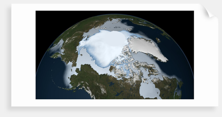 Satellite view of multi-year sea ice in the Arctic Ocean in 1980 by Anonymous