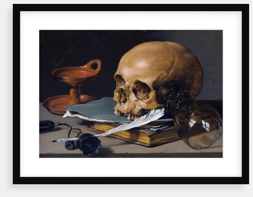 Still Life with Skull and Quill by Pieter Claesz