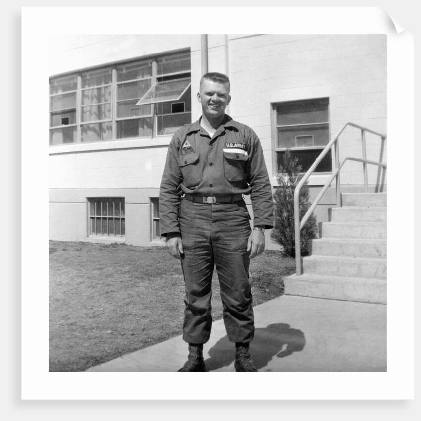 US army soldier poses for a photo on base, ca. 1954. by Anonymous