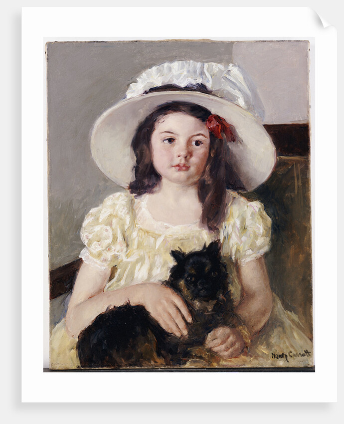 Francoise Holding a Little Black Dog by Mary Cassatt
