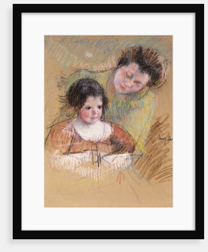 Reine Leaning over Margot's Shoulder by Mary Cassatt