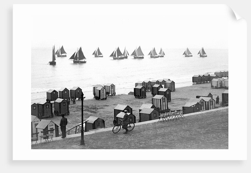 Beach scene in Victorian England, ca. 1900. by Anonymous