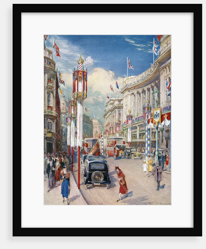 Regent Street in London Decorated for the Coronation of King George VI in 1937 by Anonymous