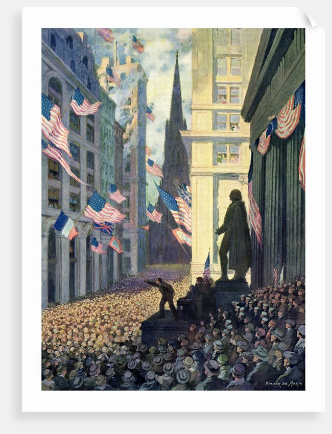 Douglas Fairbanks Speaking at Wall Street for the Liberty Loan of 1918 by Anonymous