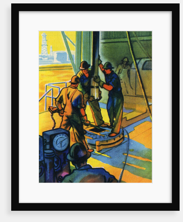 Oil Series: Oil Workers at a Well Head by Anonymous