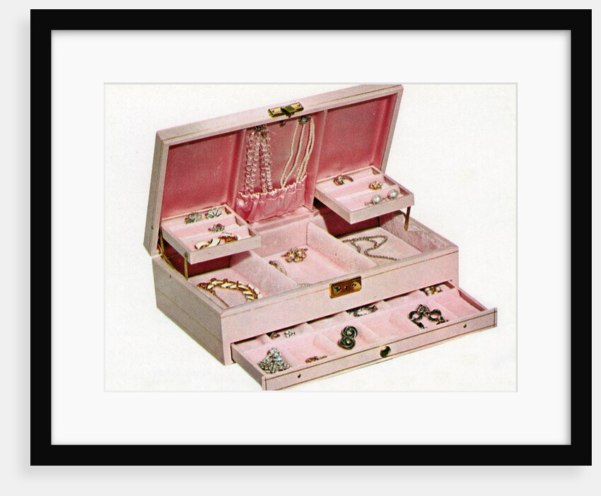 Vintage illustration of a woman's pink jewelry by Anonymous