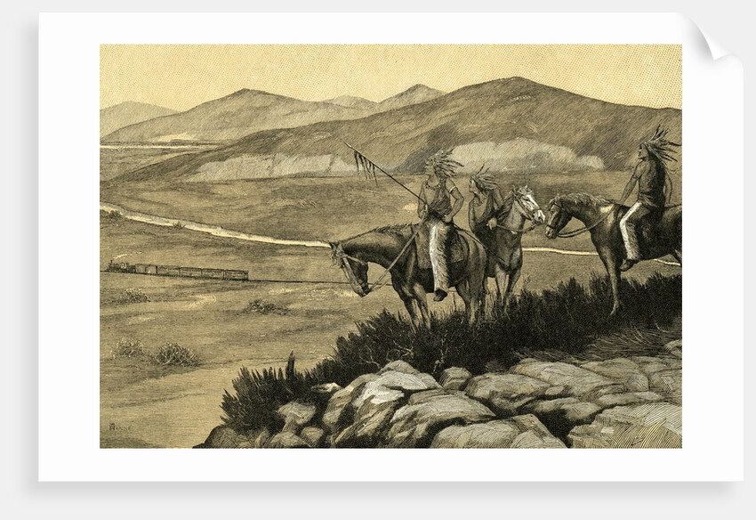 Indians Watch the First Railroads Reach the Prairies of the West by Anonymous