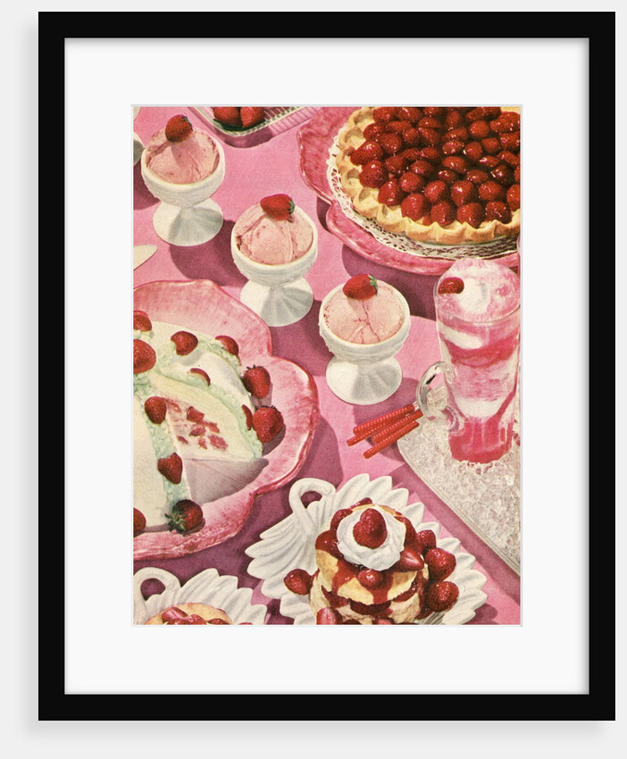 Variety of strawberry desserts by Anonymous