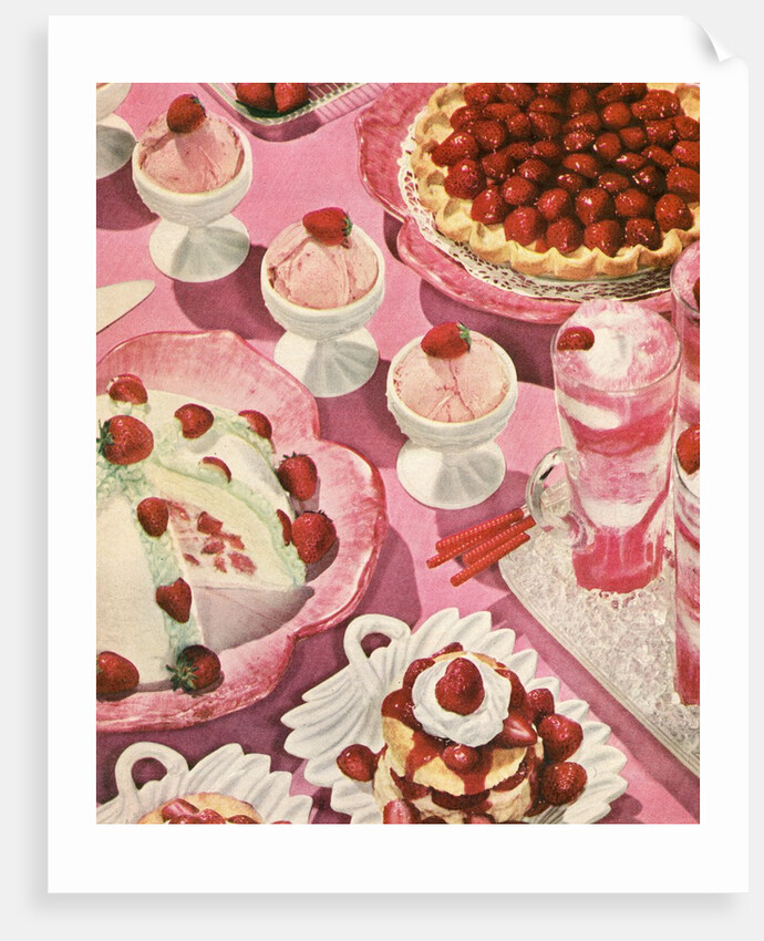Variety of strawberry desserts by Anonymous