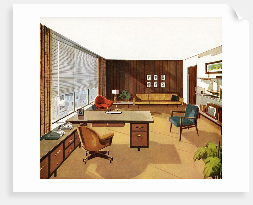 1950s View of a 'Modern' Executive Business Office. by Anonymous
