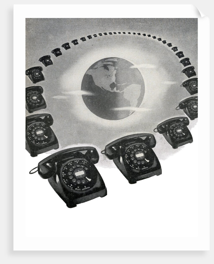 Vintage Rotary Telephones Ringing the Globe. by Anonymous