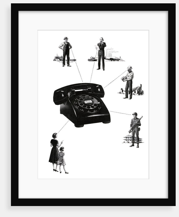 Vintage Telephone Linking People Together. by Anonymous