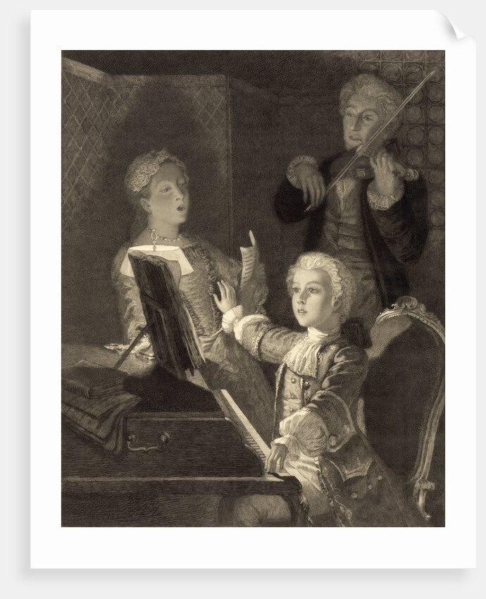 Young Mozart rehearsing his Twelfth Mass by Anonymous