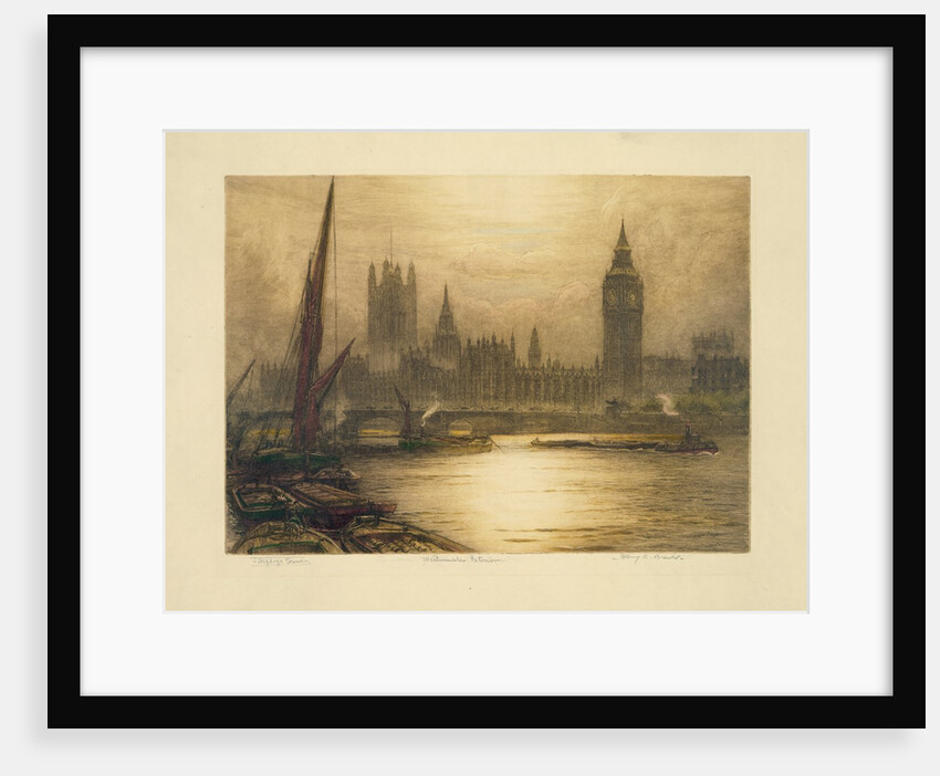 Color etching of Westminster by Anonymous