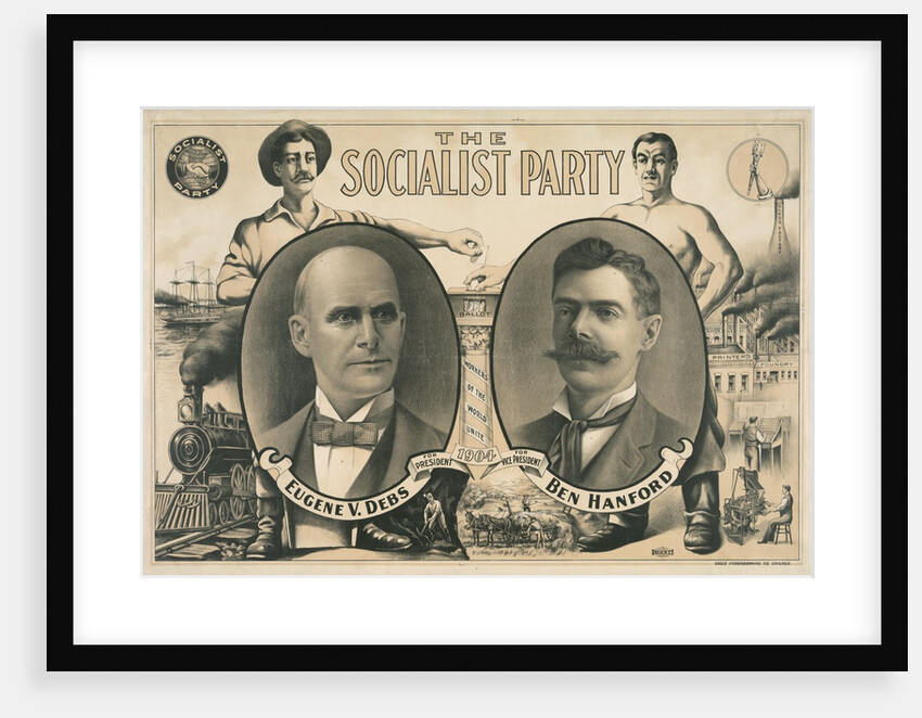 Poster for socialist presidential ticket of 1904 by Anonymous