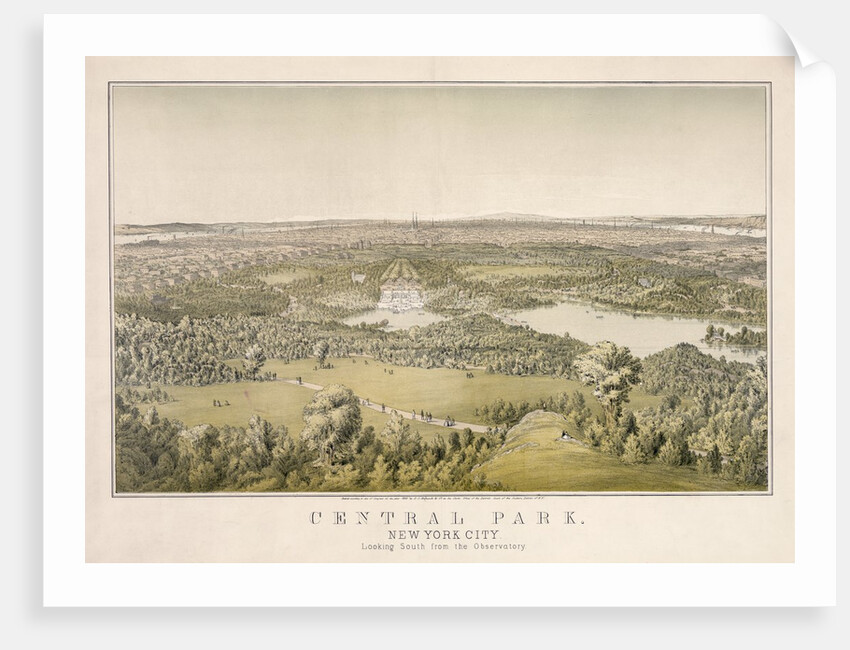 Lithograph of Central Park by Anonymous