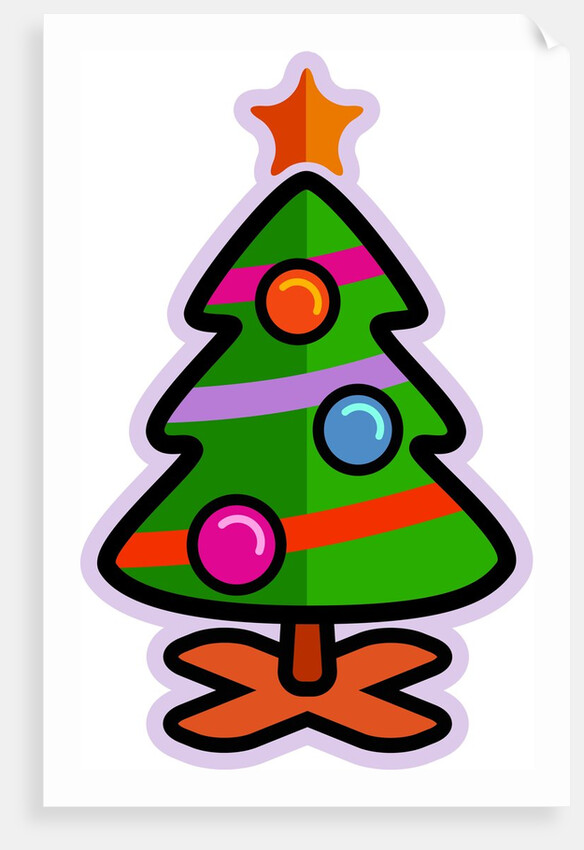 Illustration of a christmas tree with a star on top by Anonymous