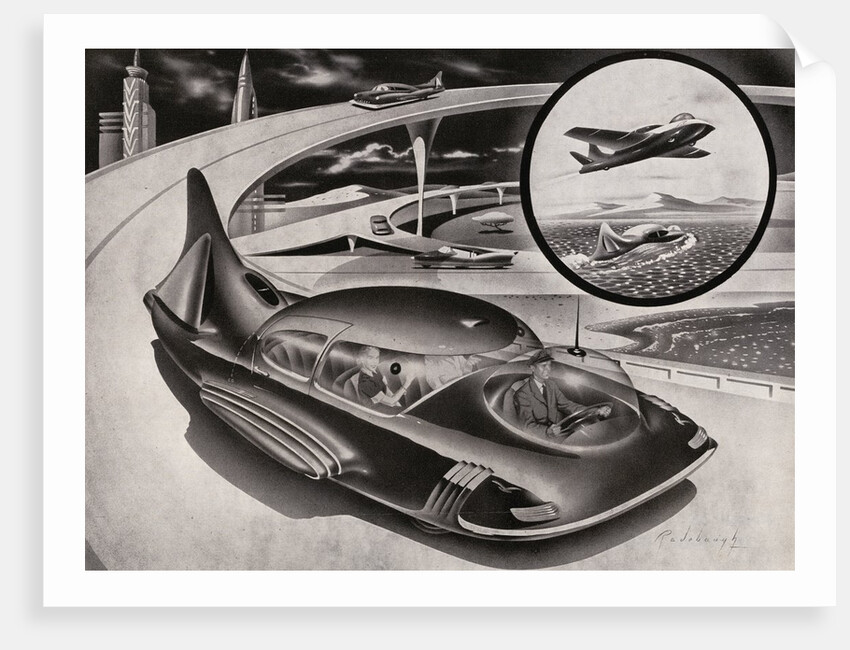 Futuristic Car that is a Car, Plane and Boat. by Anonymous