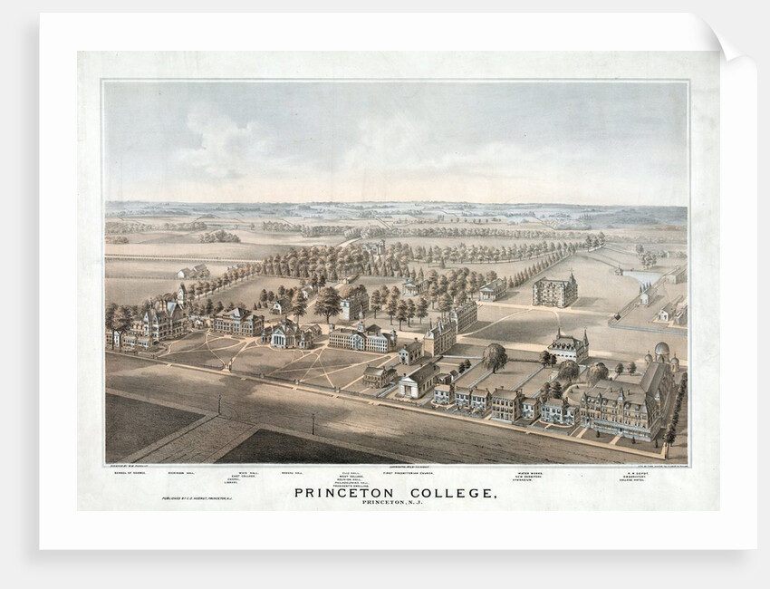 Lithograph of Princeton College by Anonymous