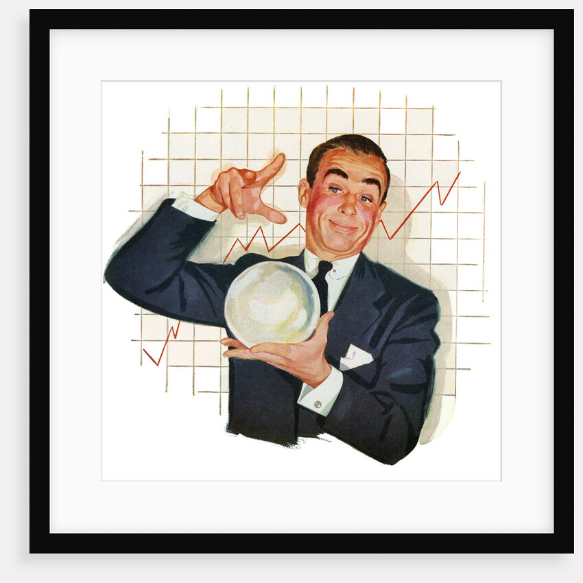 Businessman Reading the Future in a Crystal Ball. by Anonymous