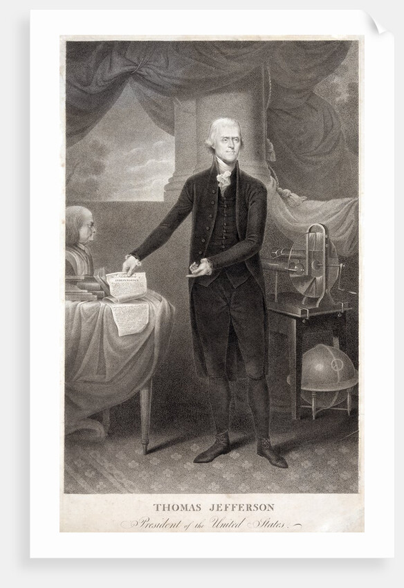 Portrait of Thomas Jefferson holding Declaration of Independence by Anonymous