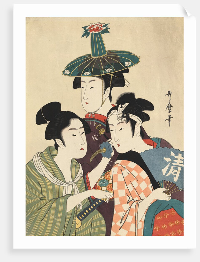 Three young men or women by Kitagawa Utamaro