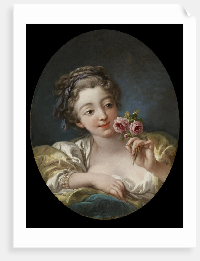 Girl with Roses by Workshop of François Boucher